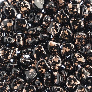 John Bead Matubo 50g Czech Glass 7.5mm Jet/ Copper Splash #23980-94412 Gingko Leaf Beads for DIY Jewelry Necklace Bracelets Making - 1 of 2