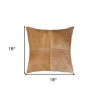 HomeRoots Set of Two 18" Tan Cowhide Throw Pillows - 3 of 4