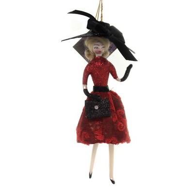 Italian Ornaments 7.0 Inch Derby Days Fashion Lady Italian Tree Ornaments