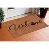 HomeRoots 24" X 36" Natural And Black Owl Welcome Outdoor Coir Door Mat - 2 of 4