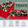 Hold N' Storage - Christmas Storage Container Box Stores Up to 54 - 3" Ornament with Adjustable Dividers to Protect and Store Holiday Décor - Red - 2 of 4