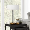 Hudson and Canal 24" Tall Two-Tone Table Lamp with Fabric Shade Matte Black/Brass/White - 3 of 4