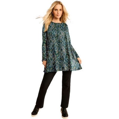 Roaman's Ultimate Long Sleeve Crewneck Swing Tunic