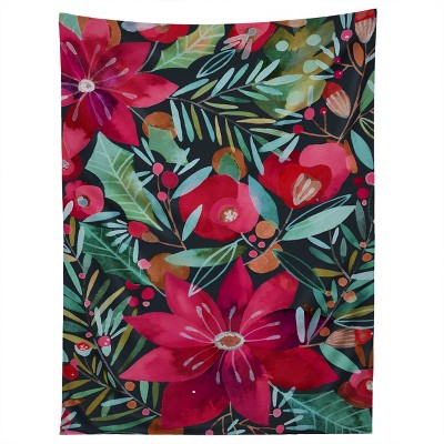 CayenaBlanca Watercolour Christmas Flowers Tapestry - Society6