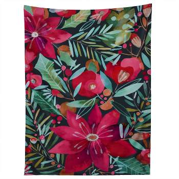 CayenaBlanca Watercolour Christmas Flowers Tapestry - Society6