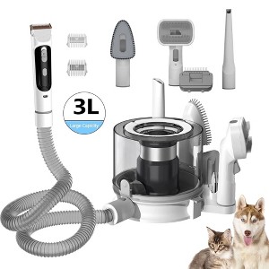 Dog Hair Clipper, Pet Grooming Vacuum, 5-in-1 Dog Hair Vacuum with 3 Modes, 3L Large Dustbin, Low Noise Design for Efficient Pet Hair Cleaning - 1 of 4