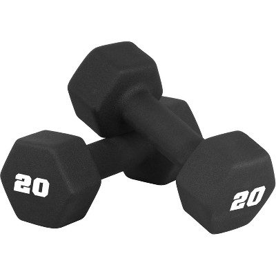CAP Barbell Neoprene Coated Dumbbell Set, Color Coded Free Weights, Multiple Sizes & Color Options