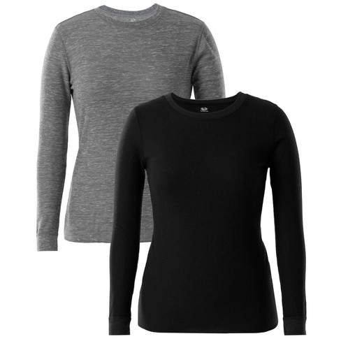 Fruit of the Loom Women's and Plus Long Underwear Waffle Thermal Tops,  2-Pack