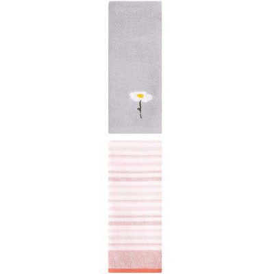 REGALWOVEN Cotton Decorative Hand Towel Set for Bathroom 13" x 30"/13" x 27" 2 Pcs