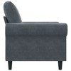 vidaXL Velvet 1-Seater Sofa Chair - Dark Gray Modern Lounge Armchair with Padded Seat, Metal Frame, for Living Room, Office, Indoor Use - 4 of 4