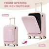 Lyngins 3-Piece Front Opening Luggage Set – 20" Carry on Luggage & 24" Expandable Suitcase with Matching Duffel Bag, USB Port, 360° Spinner Wheels - 3 of 4