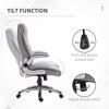 Vinsetto High Back 360° Swivel Ergonomic Home Office Chair with Flip Up Arms, Faux Leather Computer Desk Rocking Chair, Grey  O - 2 of 4