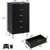 Nasitip 5 Drawer Modern Dresser, 48" Tall Chest with Deep Storage & Wide Top, Fluted Wood Organizer for Bedroom/Living Room/Hallway - 3 of 4