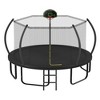 12/14/16FT Trampoline with Basketball Hoop, Enclosure net, Curved Poles & Ladder, Round Outdoor Trampoline for Kids and Adults - ModernLuxe - 2 of 4