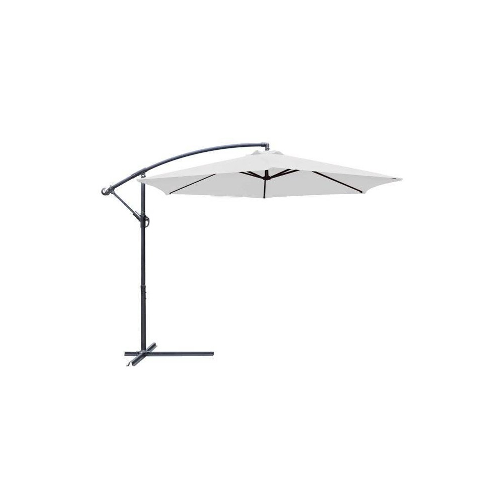 10' x 10' Outdoor Hanging Offset Cantilever Patio Umbrella with Easy Tilt White - Devoko -  86668750
