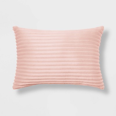 Oblong Cut Plush Decorative Throw Pillow Blush - Room Essentials™