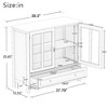 Sevobal Utility Storage Cabinets, Freestanding Storage Cabinet with Transparent Doors for Living Room Kitchen Hallway, White, 37.79"*15.55"*35.43" - 4 of 4