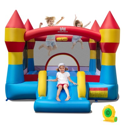 Infans 3-in-1 Kids Bouncer w/Slide Large Jumping Area & Basketball Hoop w/ 480W Blower