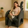 Pet Armchair with Bunny Ear Backrest, Triple-Entry Hideaway for Cats & Small Dogs, Modern Fabric Chair for Living Room-3irtyhousy - 3 of 4