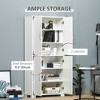 Industrial Kitchen Pantry Cabinet with 4 Doors and Storage Shelves, Freestanding Storage Cabinet - 4 of 4