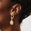 Black Bow Jewelry Two Tone Sunflower Lever Back Earrings in 14k Yellow and Rose Gold - 3 of 4