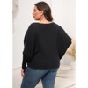 Coolmee Women Plus Size Off-Shoulder Batwing Sleeve Sweater Winter Casual Blouse - 4 of 4