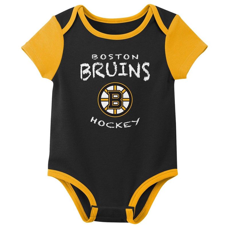 NHL Boston Bruins Infant Boys&#39; 3pk Bodysuit, 4 of 5