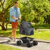 Munora 3-in-1 Pet Stroller with Detachable Carrier, Foldable Dog Stroller with Storage Basket & Cupholder For Mini Dogs & Cats - Gray - 2 of 4