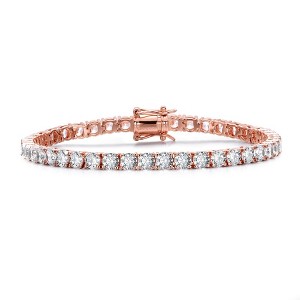 14K Gold-Plated Tennis Bracelet featuring 4mm Cubic Zirconia and a secure magnetic lock, combining luxury with practicality for a refined look. - 1 of 3