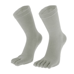 Unique Bargains Women's Striped High Yoga Five Toe Socks 1 Pair - 1 of 4