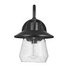 Globe Electric 1-Light 10.5" Metal Outdoor Wall Sconce with Seeded Glass Shade Matte Black - 4 of 4