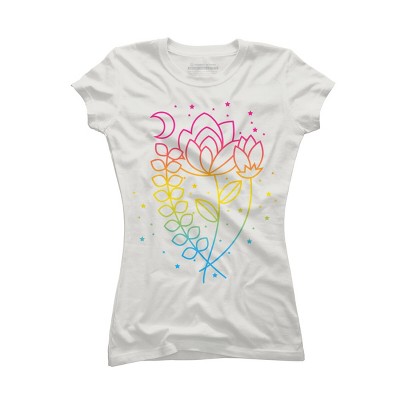 Design By CoolAnimalCo Humans Floral Pride Flag Boho Lotus By CoolAnimalCo T-Shirt