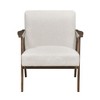 Fabric Upholstery Solid Rubberwood Contemporary Wood-Arm Accent Chair with Dacron Foam Seat, Attached Cushions and Natural Finish Frame - 2 of 4