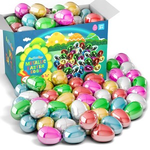 Fun Little Toys 48 PCS Metallic Easter Eggs – Shiny, Colorful Surprise Eggs for Kids Ages 3+ - 1 of 4