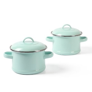 Martha Stewart 2-Pack Mini Enamel on Steel Dutch Ovens - 1 of 4