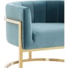TOV Furniture Magnolia 16.5" Transitional Fabric Accent Chair in Blue/Gold - 4 of 4