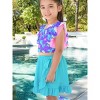 RuffleButts Girls Swim Bow Skirt Cover-Up - Bright Aqua, 12/14 - 4 of 4