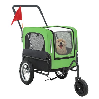 FDW 2-in-1 Dog Stroller & Bike Trailer Weatherproof Pet Carrier with Removable Hitch & Spacious Interior Bicycle Trailer Jogger Stroller for Medium and Large Dogs