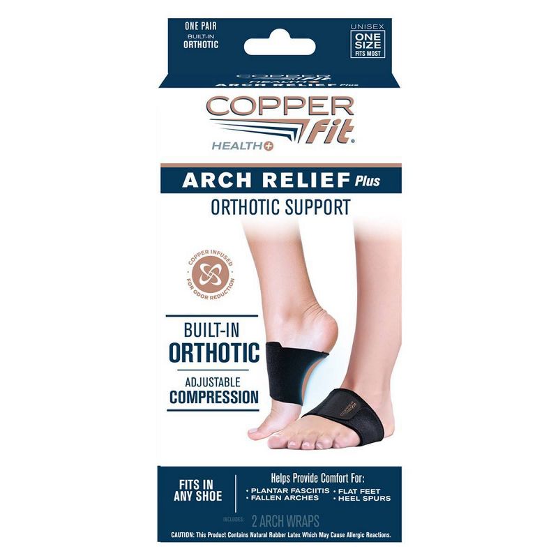 Copper Fit Arch Relief Plus with Orthotic Support - Black, 1 of 7