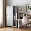 Aobabo Metal Lockers for Employees School Office Gym Home lockers Storage,9 Doors Lockers with 18 Hooks,Black, Assembly Required - 3 of 4