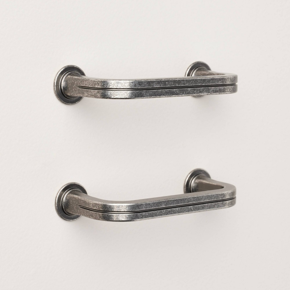 3" Classic Etched Drawer Pulls Antique Nickel (Set of 2): Zinc Alloy Cabinet Hardware - Hearth & Hand™ with Magnolia