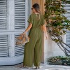 Women's Breezy Crinkled Chiffon Surplice Neckline Wide Leg Jumpsuit - Cupshe - 4 of 4