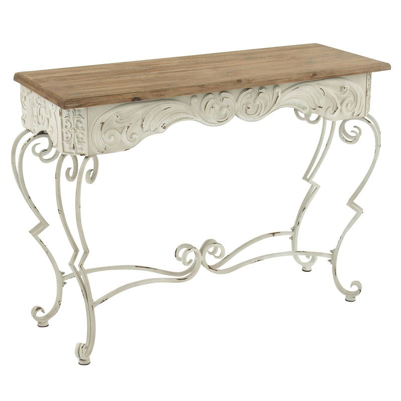 Farmhouse Vintage Inspired Console Table White - Olivia &#38; May, 4 of 6