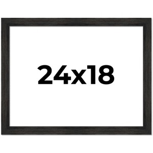 PosterPalooza | 24x18 Wide Barnwood Picture Frame, UV Acrylic, 6 Finishes - Grey, Brown, White, and Black - 1 of 4