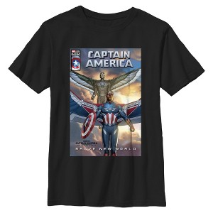 Boy's Captain America: Brave New World Falcon and Captain America Comic Book Cover T-Shirt - 1 of 4
