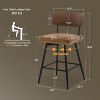 Bekrvio 26" Counter Height Swivel Bar Stools - Upholstered Faux Leather, Wood Backs & Metal Legs, Counter Stools for Kitchen Island - 2 of 4