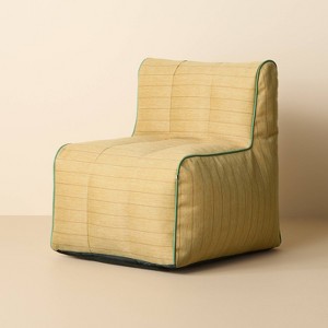 Natural Stripe with Green Trim Armless Outdoor Patio Cushion Chair - Hearth & Hand™ with Magnolia - 1 of 4