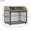 LAOTIES Heavy Duty Wooden Dog Crate Furniture,Large Kennel End Table with Sliding Barn Door,Lockable Wheels And Storage - 3 of 4