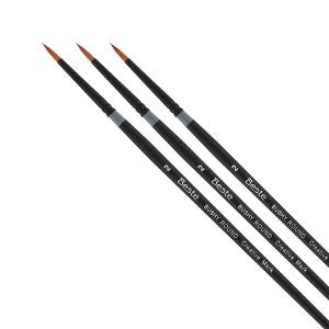 Creative Mark Beste Golden Taklon Bushy Round #4 - 3 Pack Artist Brush, Professional Watercolor Brushes, For Acrylic Painting, Short Handle, Sharp - 1 of 4