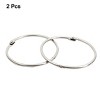 Unique Bargains 3" Inner Diameter Looseleaf Binder Rings for Scrapbooking Book 2 Pcs Silver Tone - 2 of 4